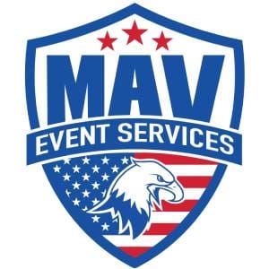 A logo of mav event services